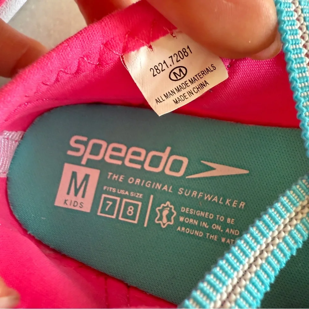 Speedo Kids Pink Blue Mary Jane Water Shoes Girls Size M 7-8